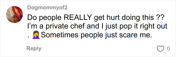 Social media comment questioning the risk of avocado hands injury, shared amid doctor&rsquo;s warning on common avocado handling mistake.