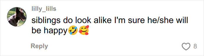 Comment on social media post reacting to a pregnant woman's sonogram image with humorous emojis.