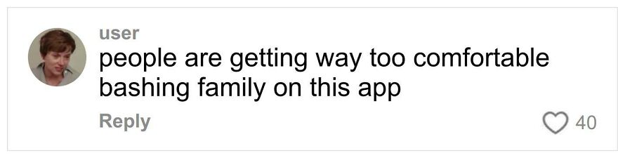 Comment on social media about people getting too comfortable bashing family, related to woman slamming ex-mother-in-law publicly.