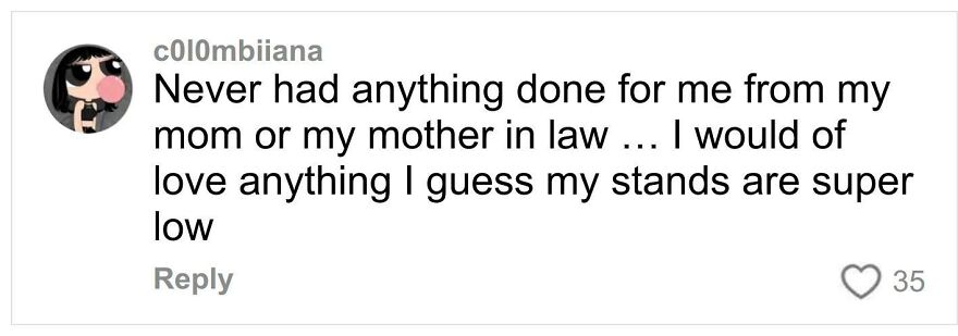 Screenshot of a social media comment where a woman shares pain caused by her ex-mother-in-law at her gender reveal event.