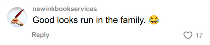 Comment on social media post saying Good looks run in the family with laughing emoji in response to pregnant woman&rsquo;s sonogram image viral detail.