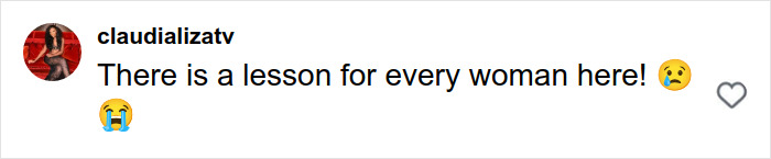 Instagram comment by claudializatl, expressing emotional reaction with crying emojis about a lesson for every woman related to Victoria&rsquo;s Secret models.