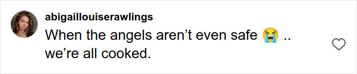 Comment on social media post about the dark sides of Victoria&rsquo;s Secret models sharing a crying emoji expressing concern.