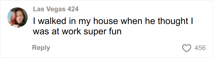 Social media comment from a woman sharing her story about discovering her boyfriend cheating in an unusual way.