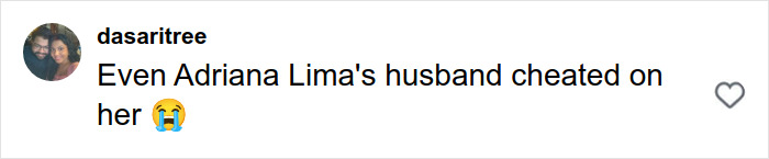 Comment about Adriana Lima's husband cheating, related to the dark sides of Victoria&rsquo;s Secret models' lives.