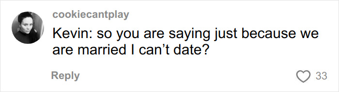 Comment on social media where wife confronts husband about infidelity, questioning dating despite marriage mid-flight.