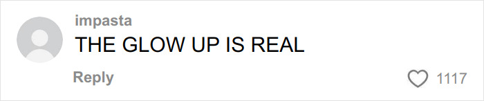 Comment on a social media post saying the glow up is real, expressing approval and admiration for a woman's transformation after removing her nose ring.
