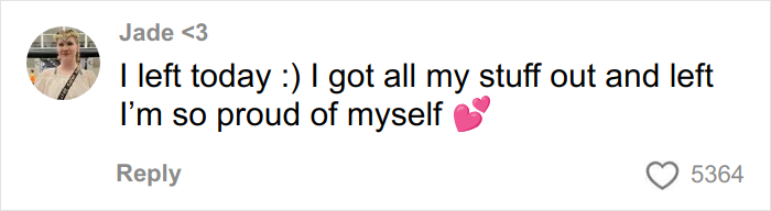 Woman sharing a message about leaving a relationship after finding out her boyfriend is cheating, with supportive comments visible.