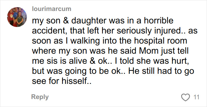 Comment describing a heartmelting hospital gesture supporting two little sisters needing surgery, moving netizens emotionally.