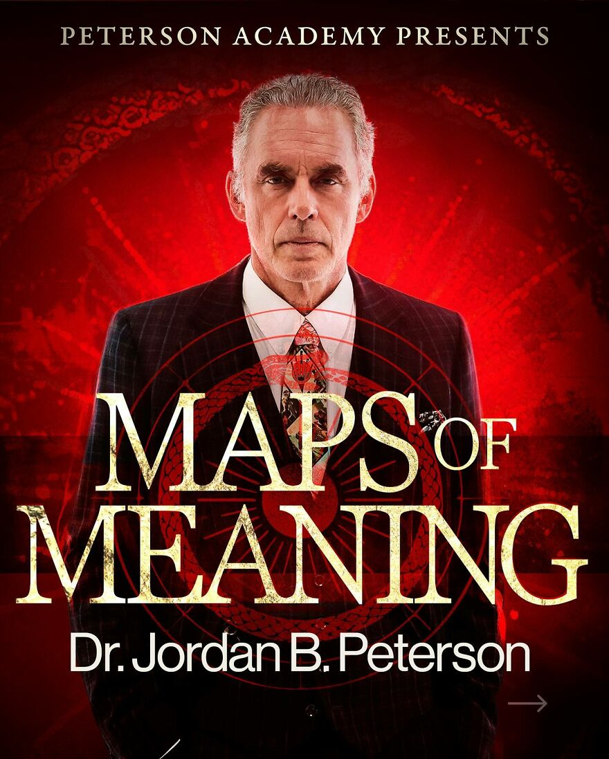 Dr. Jordan B. Peterson in a suit against a red background, promoting Maps of Meaning with net worth figures insight. Dr. Jordan B. Peterson in a suit against a red background, promoting Maps of Meaning with net worth figures insight.