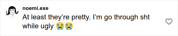 Screenshot of a social media comment expressing feelings about beauty and struggles, related to Victoria&rsquo;s Secret models.