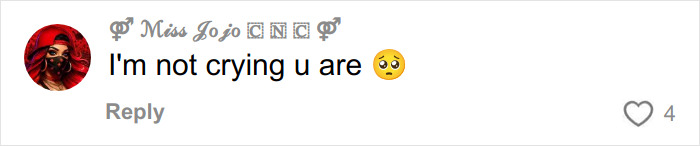 Comment saying I'm not crying you are with a sad emoji, expressing emotion over heartmelting gesture by hospital for two sisters surgery.