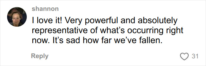 Comment by Shannon expressing love for an elaborate anti-MAGA Halloween display and its powerful message today.