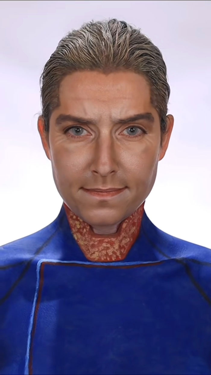 Close-up of a person showing amazing Halloween makeup with creative details on face and neck by Creator Creative Cliche.