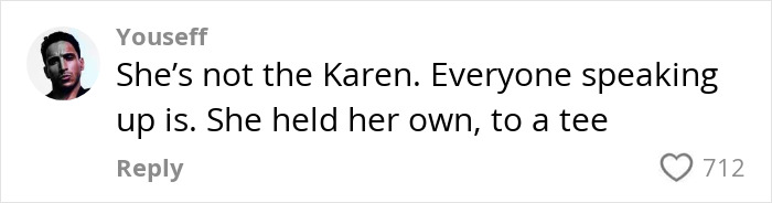 Comment on social media showing a discussion about Karen confronting passengers on a plane, sparking internet debate. Comment on social media showing a discussion about Karen confronting passengers on a plane, sparking internet debate.