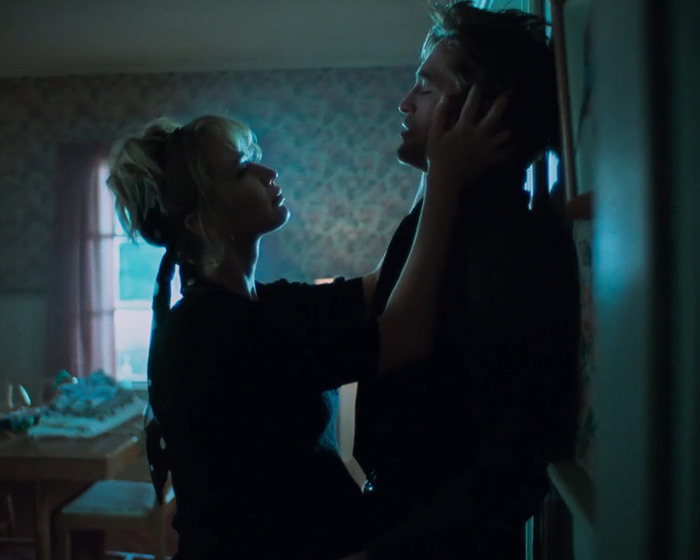 Jennifer Lawrence in an intense scene, portraying a heated moment as part of her heated response on screen.