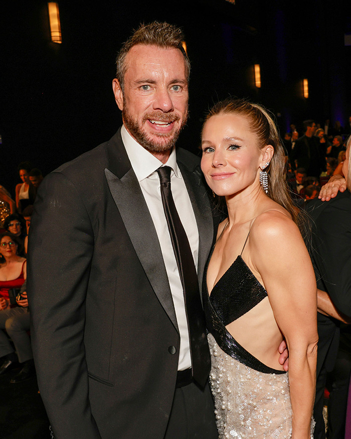 Kristen Bell and Dax Shepard posing together at a formal event amid talks of their toxic marriage and blackout fights.