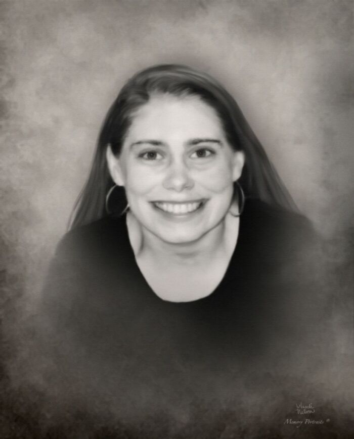 Black and white portrait of a smiling woman with hoop earrings, representing true crime fans sharing bold opinions.