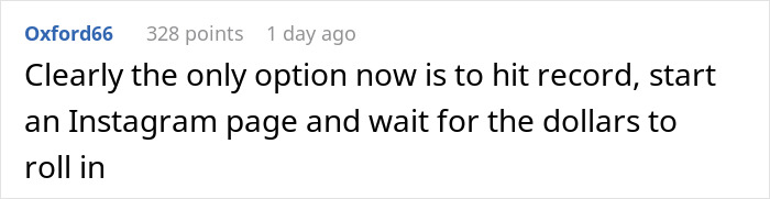 Online comment showing user Oxford66 suggesting to start an Instagram page to earn money.