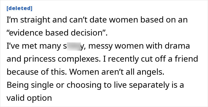 Text post discussing a female professor&rsquo;s evidence-based decision to stop dating men, sparking debate online.