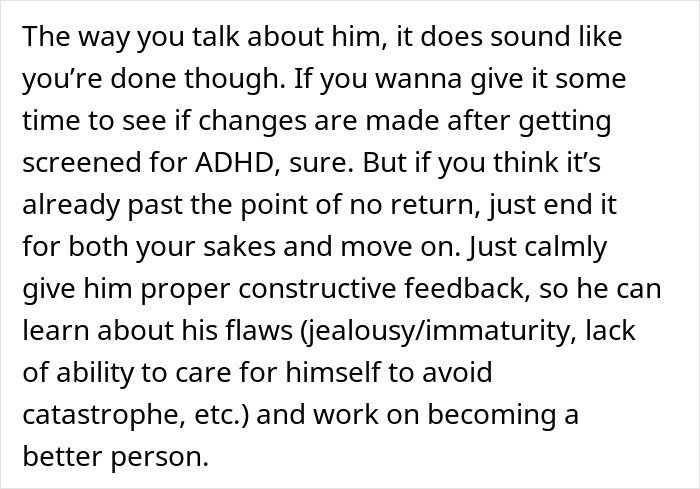Text discussing how a man&rsquo;s true colors emerge during vacation, leading his girlfriend to realize he&rsquo;s not the one anymore.
