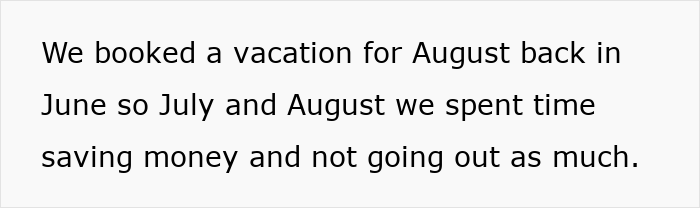 Text excerpt about saving money for vacation, illustrating a man&rsquo;s true colors during vacation and relationship realization.