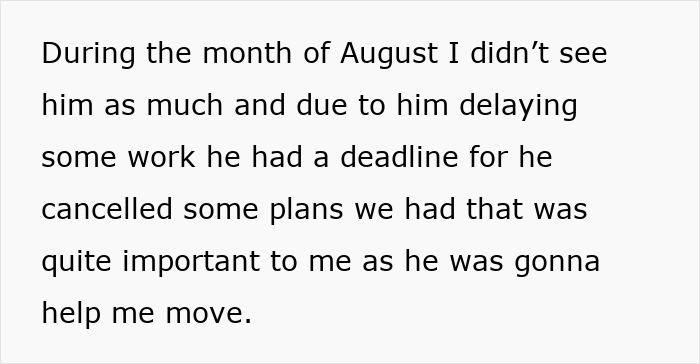 Text excerpt from a personal story showing a man&rsquo;s true colors during vacation, revealing relationship issues.