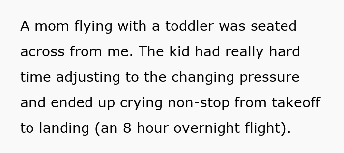 Passenger confronting mom after toddler meltdown on an 8-hour flight, discussing how she didn&rsquo;t handle it well.