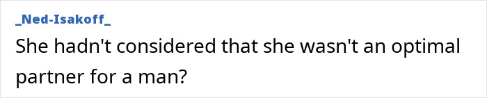 Text comment on a white background discussing an optimal partner, related to female professor sparks fiery debate.