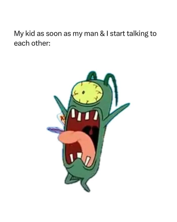 Cartoon character yelling with tongue out, illustrating chaos and humor in parenting and family life moments.