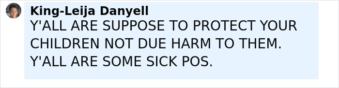 Screenshot of a social media comment condemning mistreatment of children in a deeply disturbing case.