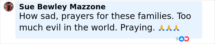 Comment expressing sadness and prayers for families amid outrage over teen driver in fatal hit-and-run case.