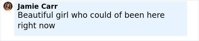 Comment from Jamie Carr expressing sorrow over a girl's passing related to refusal of chemo influenced by her mom. Comment from Jamie Carr expressing sorrow over a girl's passing related to refusal of chemo influenced by her mom.