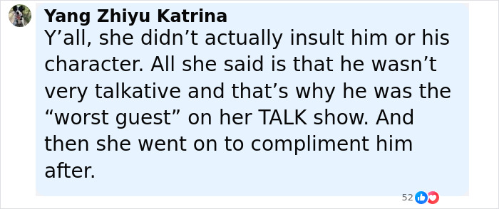 Comment explaining Rosie O'Donnell calling Keanu Reeves her worst guest on talk show, sparking controversy online.