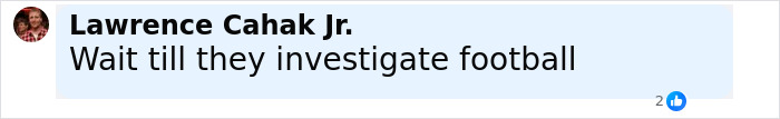 Comment by Lawrence Cahak Jr. saying "Wait till they investigate football" in a social media post, related to NBA gambling scandal.