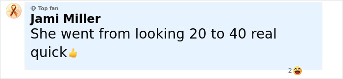 Comment by Jami Miller reacting to Sydney Sweeney's latest transformation embraced by MAGA fans, with a thumbs-up emoji.