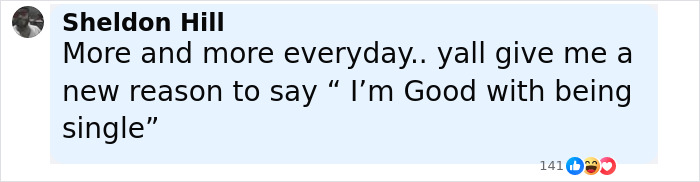 Social media post by Sheldon Hill expressing relief about being single after woman's unhinged act leaves boyfriend hospitalized.