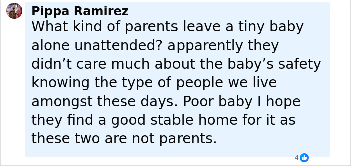 Comment expressing concern over healthcare exec and husband leaving baby unattended alone at the beach. Comment expressing concern over healthcare exec and husband leaving baby unattended alone at the beach.