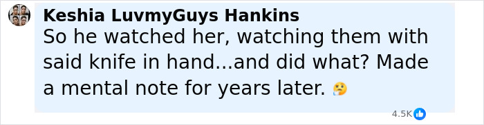 Comment about Kevin Federline claiming Britney Spears watched their sons sleep with a knife in hand, sparking concern. Comment about Kevin Federline claiming Britney Spears watched their sons sleep with a knife in hand, sparking concern.
