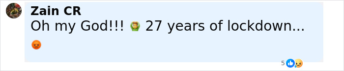 Comment by Zain CR expressing shock about a teen missing for 27 years living in parents&rsquo; house in horrific condition.