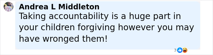 Comment from Andrea L Middleton about parenting accountability in response to Ben Stiller's parenting mistakes and criticism. Comment from Andrea L Middleton about parenting accountability in response to Ben Stiller's parenting mistakes and criticism.