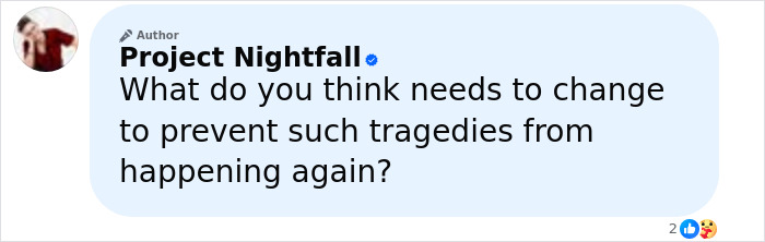 Comment box from Project Nightfall asking what needs to change to prevent such tragedies, highlighting the monster who strangled over 100 young girls.