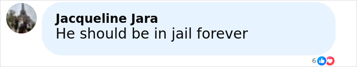 Comment from Jacqueline Jara stating he should be in jail forever about monster who strangled over 100 young girls case.