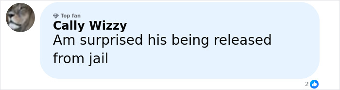 Comment from user Cally Wizzy expressing surprise about a monster who strangled over 100 young girls being released from jail.