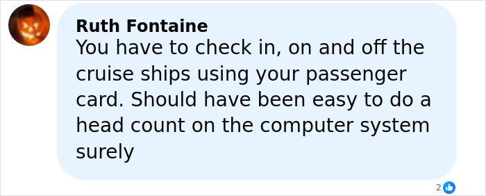 Comment on cruise ship passenger check-in procedures related to elderly woman found deceased on Great Barrier Reef island.