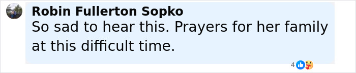 Comment expressing sadness and prayers for family after woman, 23, loses life in freak accident at music festival.