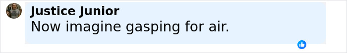 Comment by Justice Junior saying Now imagine gasping for air on a light blue background, referencing scientists proving you can breathe through your bottom. Comment by Justice Junior saying Now imagine gasping for air on a light blue background, referencing scientists proving you can breathe through your bottom.