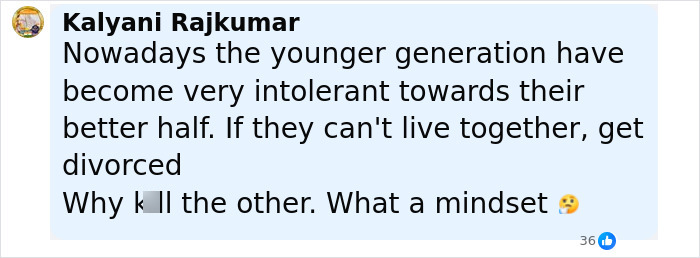Comment on intolerance in younger generation's relationships, discussing divorce and mindset toward partners in a social media post.