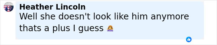 Comment from Heather Lincoln about Charlie Sheen's daughter, reacting to her shocking before-and-after plastic surgery photos.