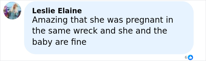 Comment by Leslie Elaine discussing miracle of pregnant woman and baby surviving wreck, related to Florida dad-to-be coma story. Comment by Leslie Elaine discussing miracle of pregnant woman and baby surviving wreck, related to Florida dad-to-be coma story.